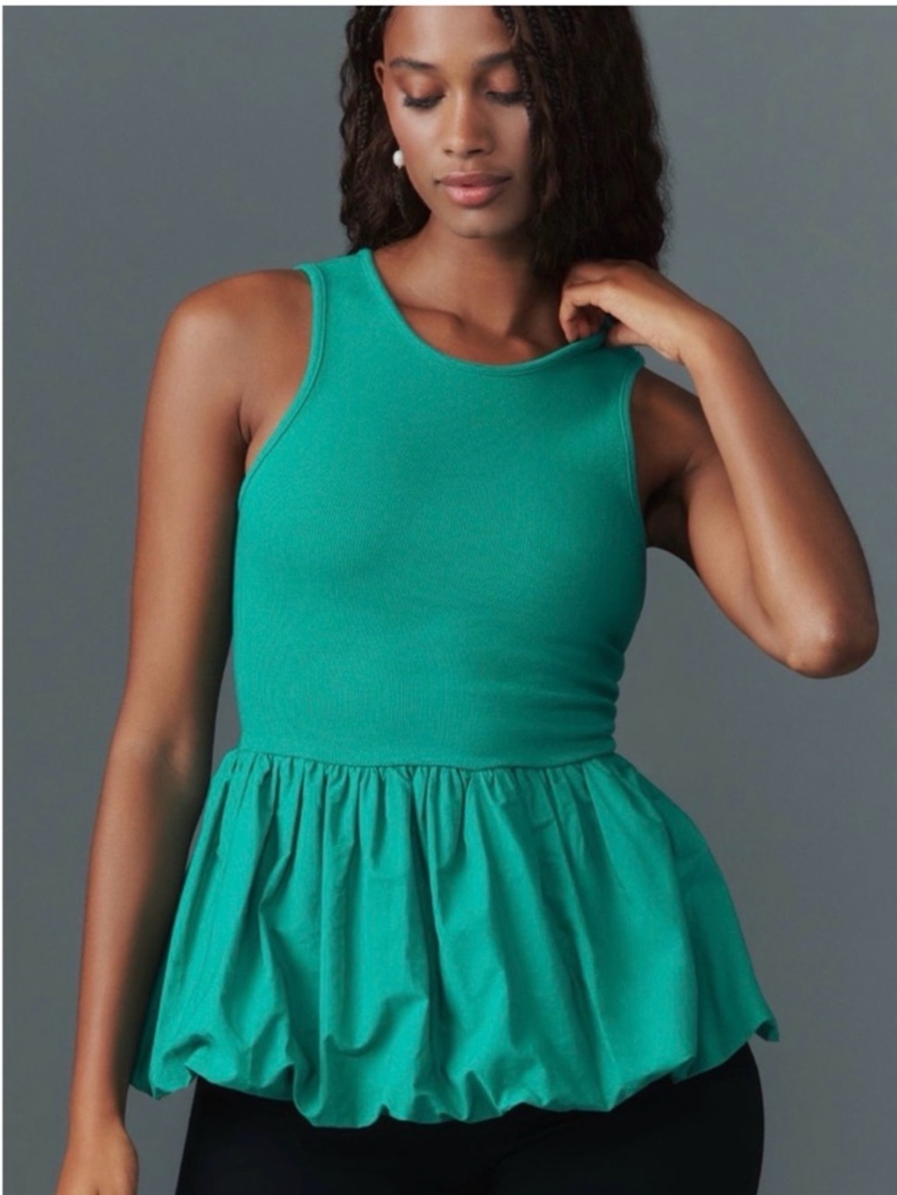 Anthropologie NWT Maeve Bubble Peplum Tank Size XL